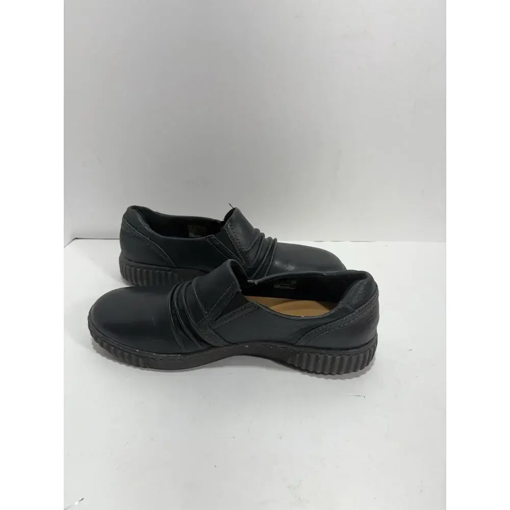 Clarks Women's 8.5 - Style Magnolia Faye. Black Leather Casual‎ Slip-On Shoes